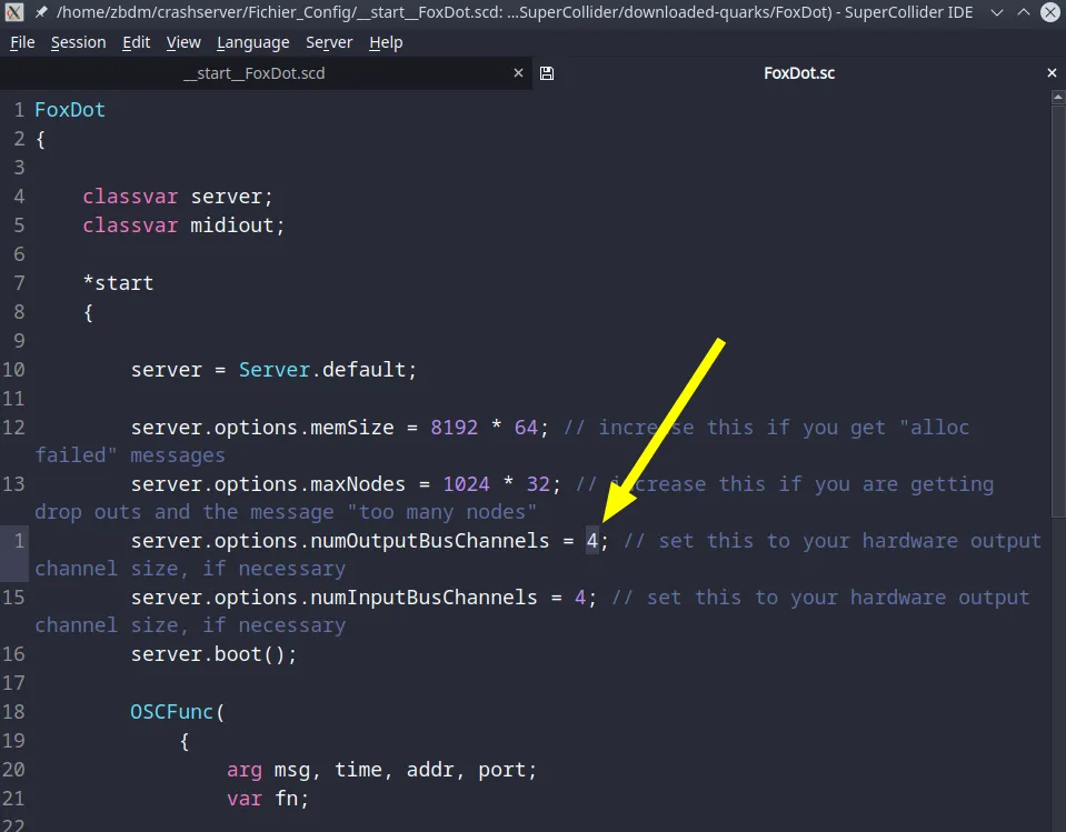 Foxdot quark with 4 outputs