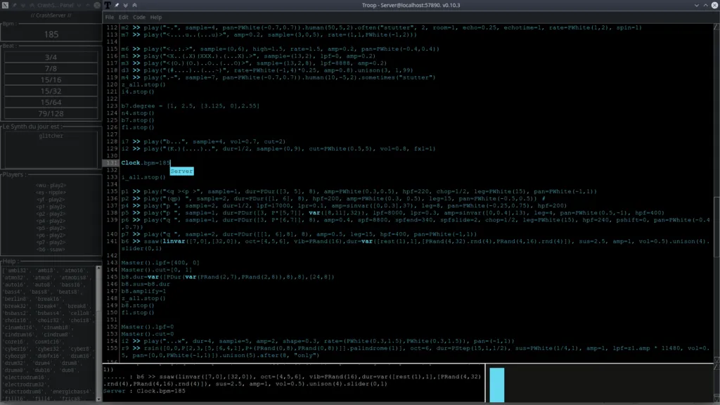 Crashpanel show foxdot troop information