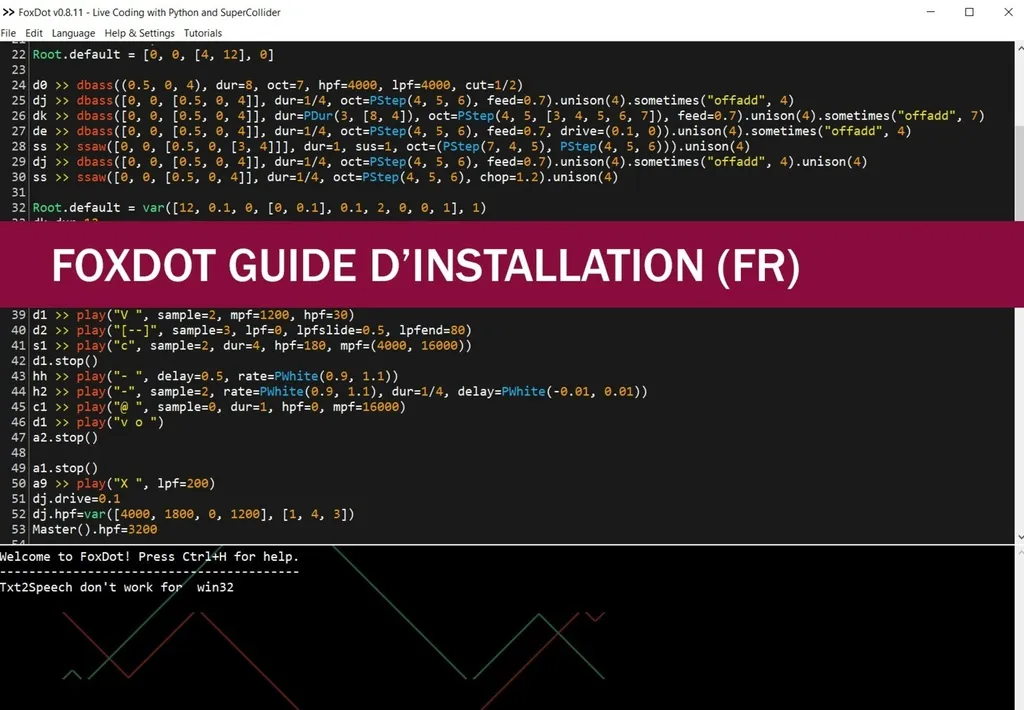 FoxDot - guide d'installation (FR)