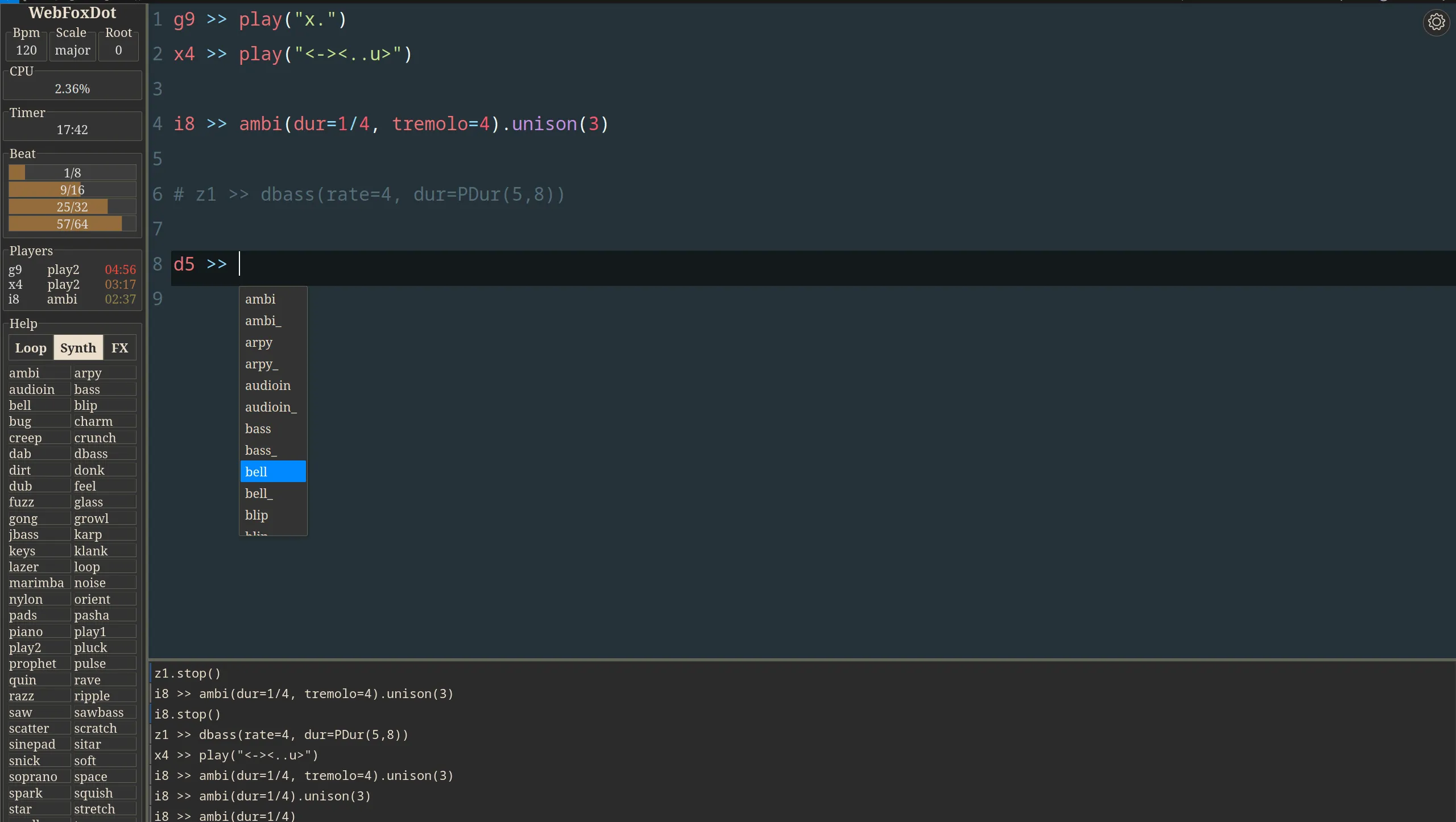 WebfoxDot v.01 / with codeCooking