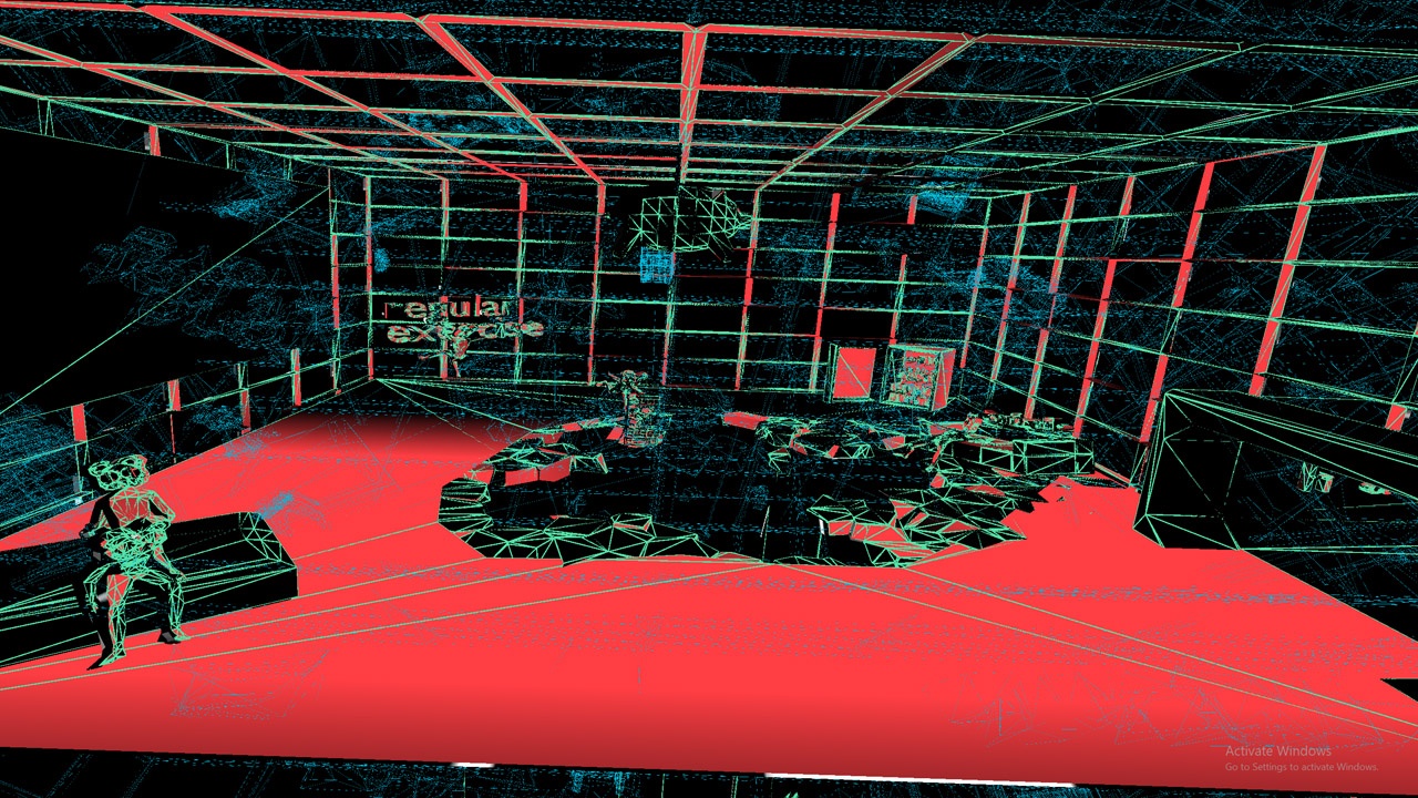 wireframe 3d room