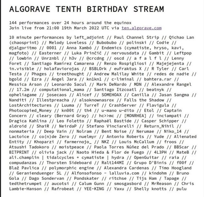 alograve tneth birthday stream