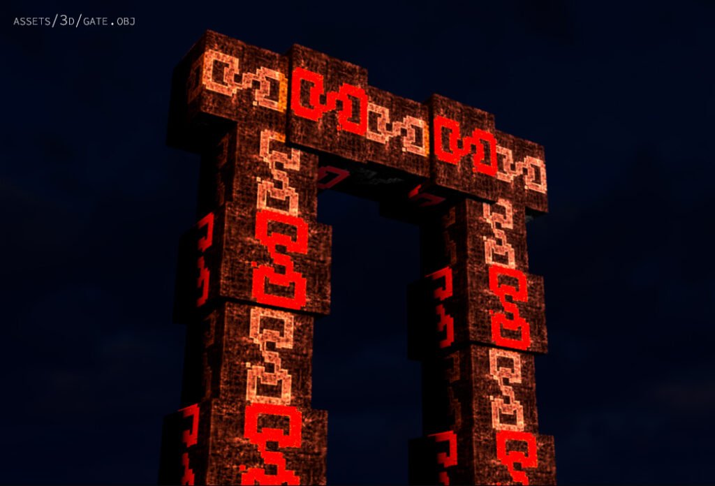 a gate with crash logo in 3d